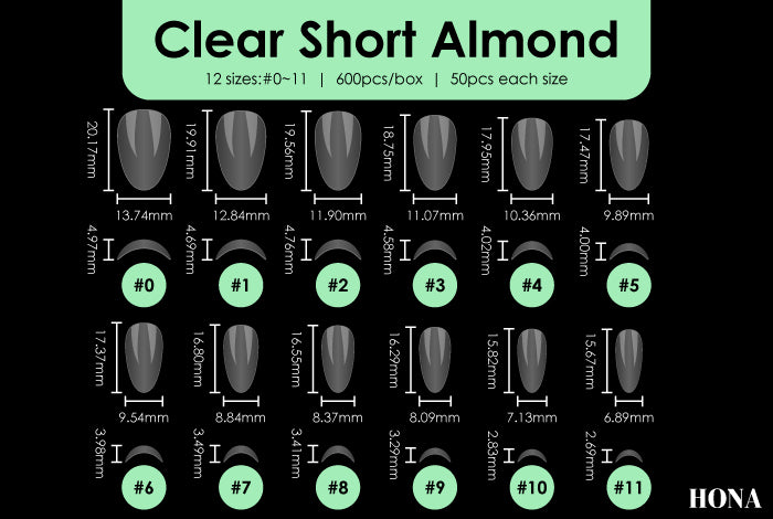 Almond Full Cover Extension Tips